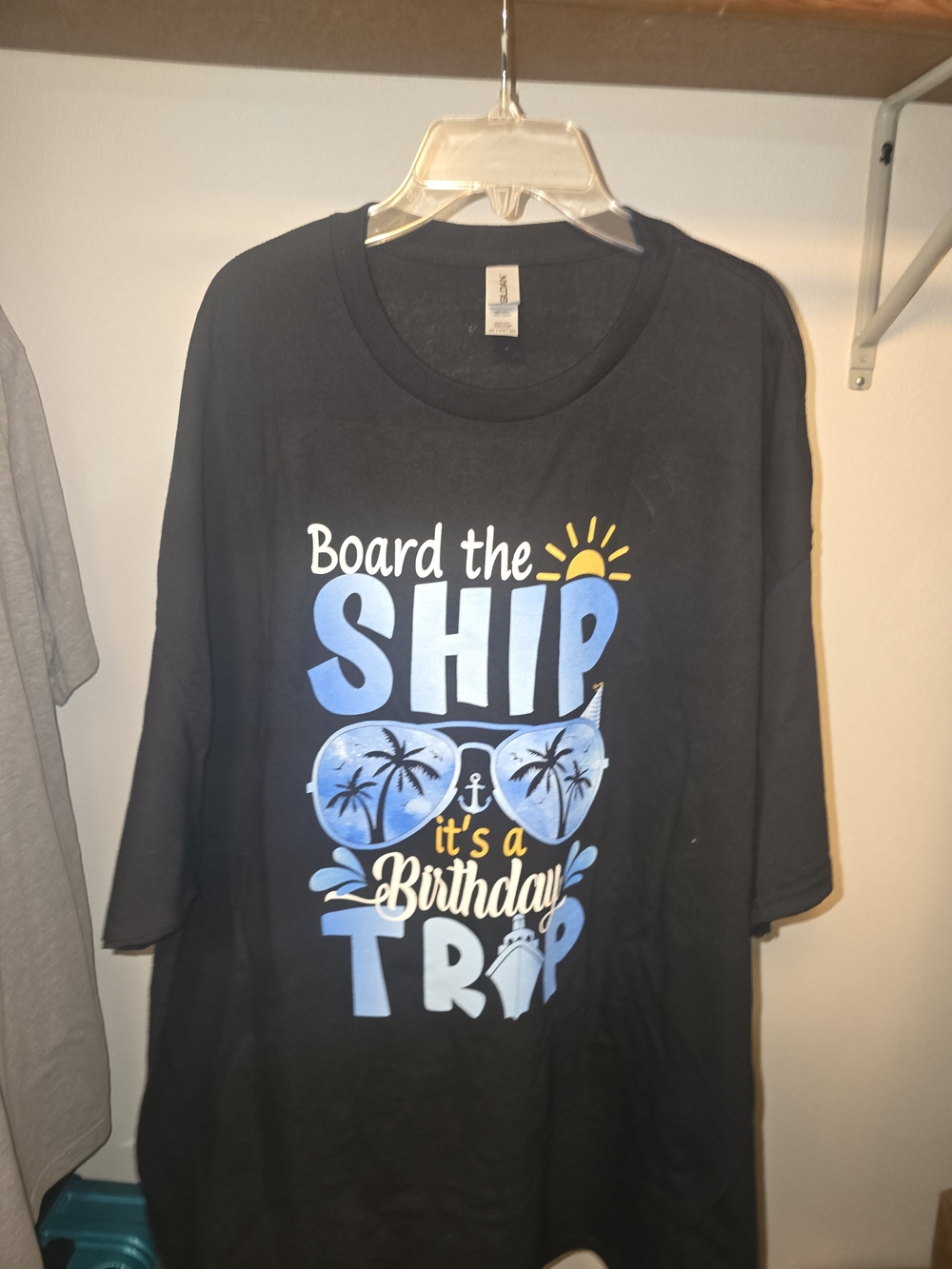 Board the Ship It's a Birthday Trip Graphic Tee - Black